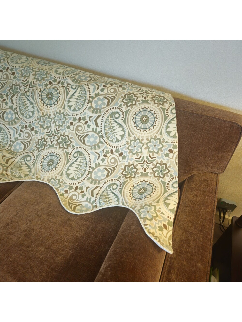 Ellis Curtains Set Of 2 Paisley Swags Taupe Lined 50"x 30"
